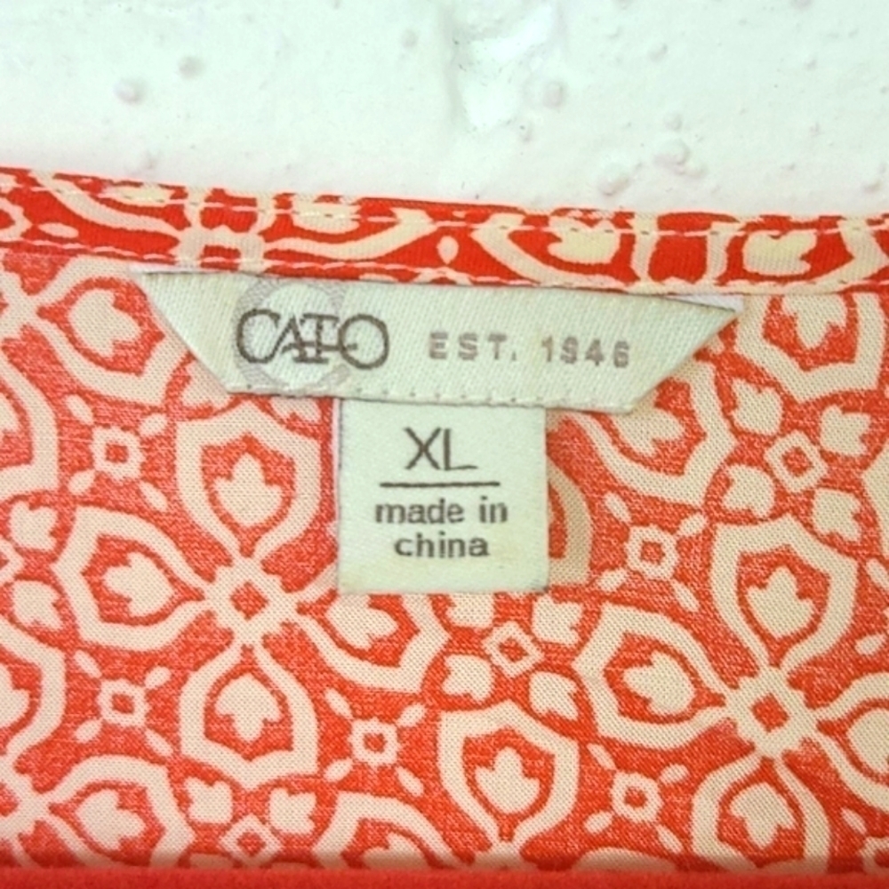 CUTE TUNIC/LOOSE TOP CATO XL Orange pattern - Picture 2 of 7